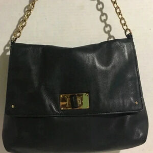 Club Monaco black leather hobo handbag